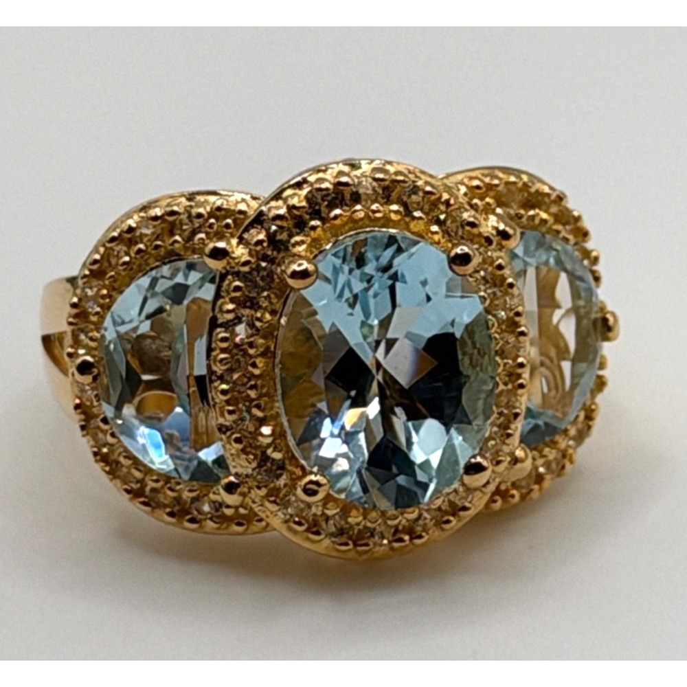 Technibond Sterling Silver 925 Blue Ring Size 6